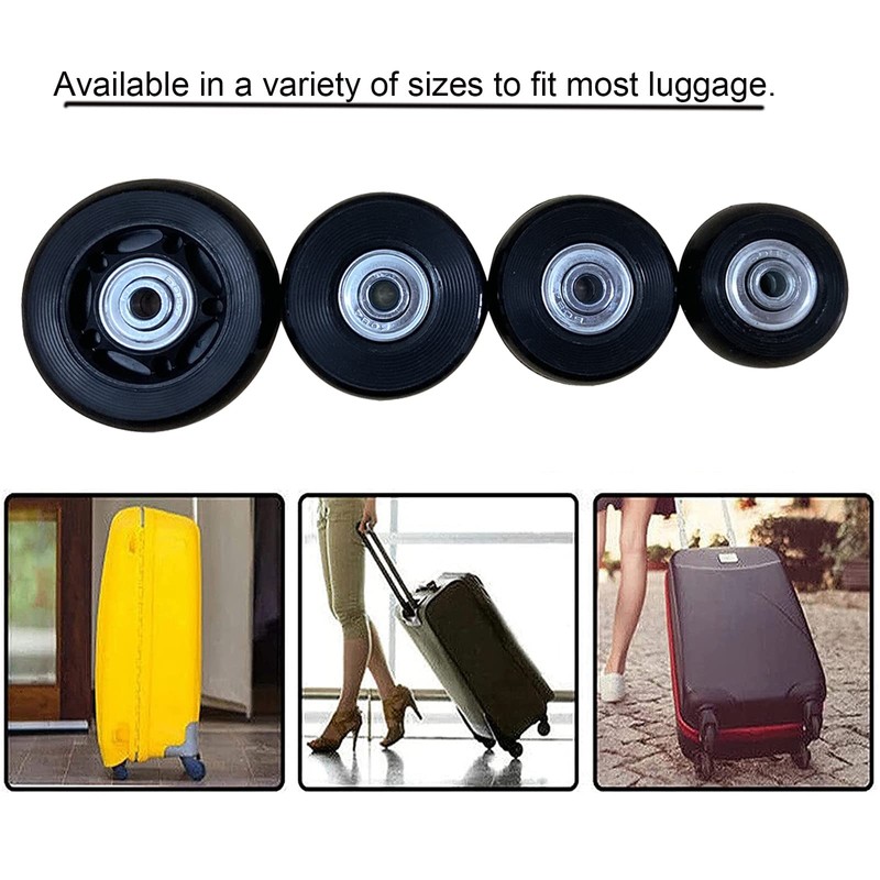 Ashuxxn Pack of 4 Luggage Replacement Wheels Rubber Replacement Wheels