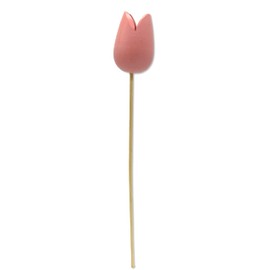 Wooden Tulip Decorative Stake 4 x 36 cm Pink Pack of 5 Garden Decorative Flower Stakes Artificial Wooden Flower Tulip