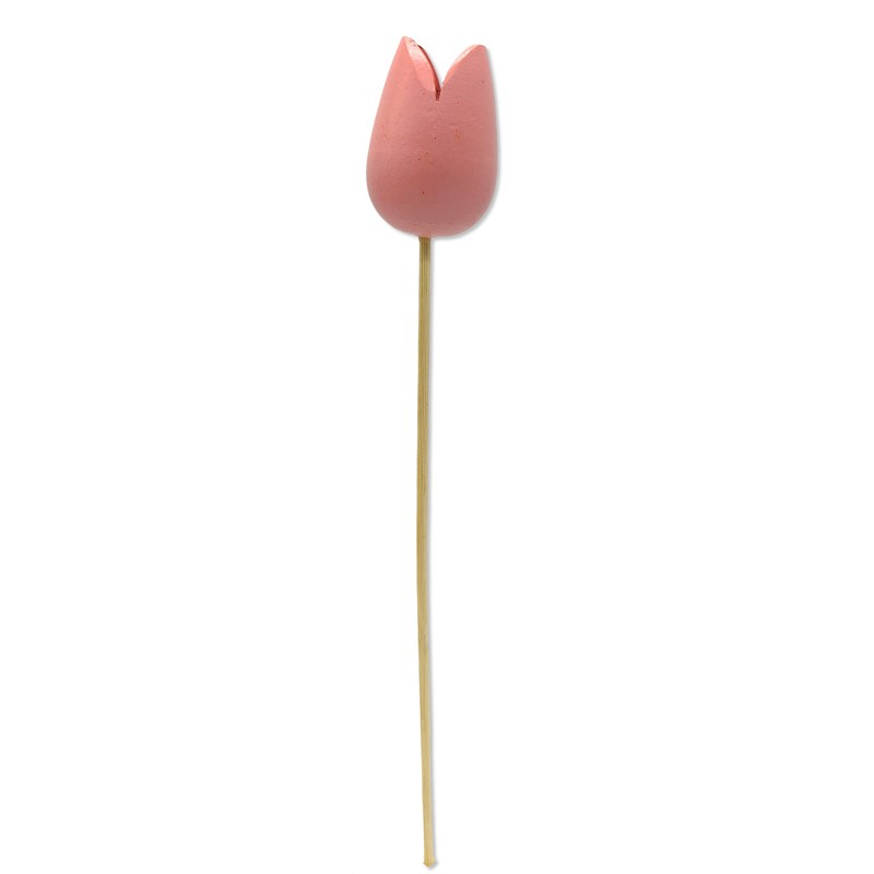 Wooden Tulip Decorative Stake 4 x 36 cm Pink Pack