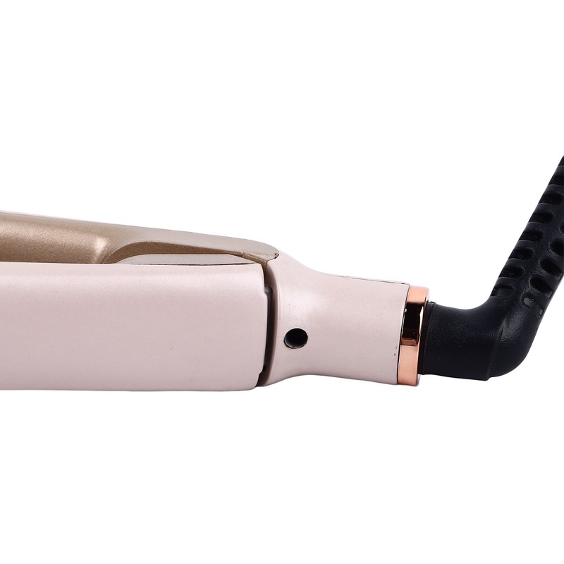Flat Curling Iron 45W Pink Negative Ion Hair Crimper Waver