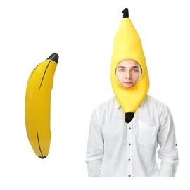 MXYZQDE Pack of 2 Banana Costume, Banana Hat, Cute and Refined Banana Costume Men, Funny Party Hat, Banana Hat, Suitable for Creative Picture Recordings and Party Decorations