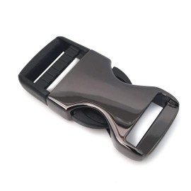 Ganzoo Metal Plastic Click Clasp, Set of 8, 3/4 Inch Clip Clasp/Buckle/Buckle for Paracord Bracelets, Dog Collars, Backpack, Colour: Titanium/Black, titanium