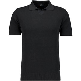RAGMAN Herren Strick-Pullover Kurzarm, Resortkragen Schwarz-009, 3XL