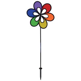 In the Breeze 2684 12 Inch Wind Colorful Spinner for Your Yard and Garden, 12" Rainbow Single Windee Wheelz