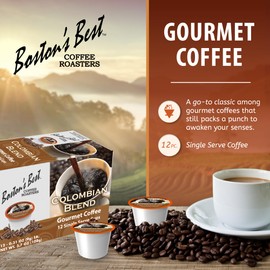 Boston’s Best - Colombian Blend Delectable Gourmet Bold Medium Roast Coffee Compatible with Keurig Coffee Maker, 1 Count (12 Single Serve Cups)