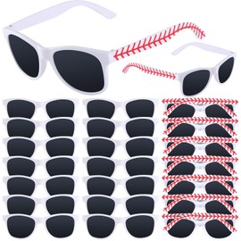 CHUNNIN 16 Pack Baseball Sunglasses Red White Sunglasses Bulk for Kids Baseball Party Favors Sports Plastic Glasses for Team Gifts Birthday Goodie Bags Stuffers Sports Theme Party Supplies Favors