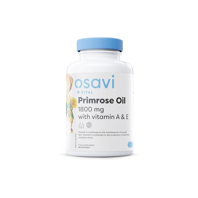 Osavi Primrose Oil with Vitamin A & E, 1800mg -