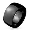 Bungsa Mens Black Wide 316L Stainless Steel Ring, Stainless Steel,