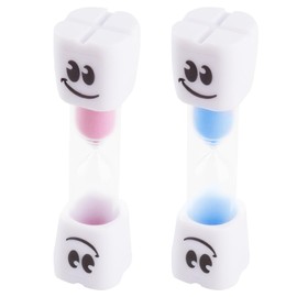 Sanduhr Zähneputzen Kinder, Lustige Zahnputzuhr Kinder mit Smiley Blau & Rosa, Sanduhr 2 Minuten Zahnputztimer Kids für tägliche Mundhygiene, sichere Zahnputz Timer für Kids (2 Stück)
