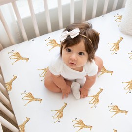 Sweet Jojo Designs Giraffe Leopard Zebra Boy Girl Gender Neutral Baby Fitted Crib Sheet Set Infant Newborn Nursery Toddler Bed Room Standard Mattress 3p Jungle Animals Black and White Wildlife Safari