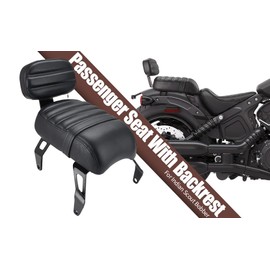 Aferrizu Motorcycle seat, Passenger Seat Backrest, Compatible with Indian Scout Bobber 2018-2023 Replace OEM Number: 2882853-VBA (Black)