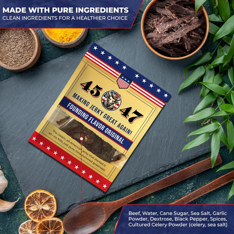 45-47 Beef Jerky – Premium American Made Jerky, 10g Protein