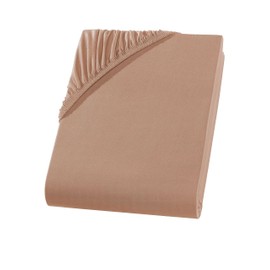 Visaggio Microfibre Fitted Sheet 90-100 x 200 cm Nougat Microfibre Polyester Fitted Sheet
