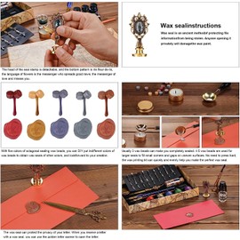 Joyeee Feather Calligraphy Pen and Ink Set, with Vintage Writing Quill Pen, Glass Dip Pen, Wooden Dip Pen, Pen Nibs, Pen Holder, Cup, Wax Beads, Seal Stamp, Candle, Melt Spoon and Gift Boxes #83