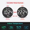 Digital Wall Clock with Large LED Display, Date, Temperature, Auto-Brightness