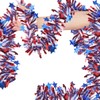 Garland Patriotic Decor Red White Blue Metallic Tinsel with Stars