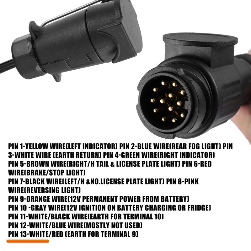 X AUTOHAUX 13 to 7 Pin Trailer Connector Trailer Adapter