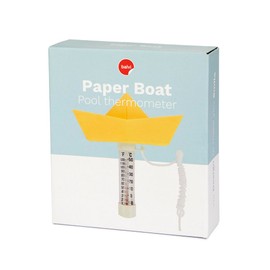 Balvi Pool Thermometer Paper Boat Colour Yellow Floating Origami Boat Plastic 15 x 16 cm