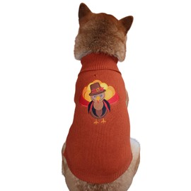 HOTUMN Dog Thanksgiving Turkey Sweater - Pet Thanksgiving Sweater Classic Knitwear Turkey Pattern Winter Warm Pet Clothes for Small Medium Dogs (Large, Turkey)