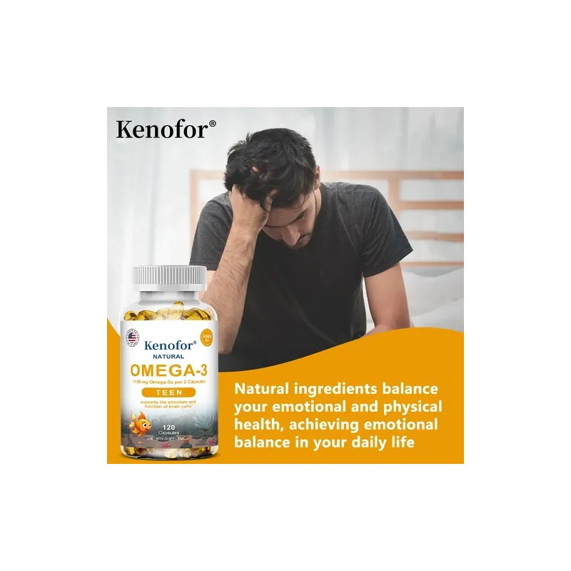 Kenofor Cápsulas De Omega-3 Para Adolescentes,1120mg Epa+dha