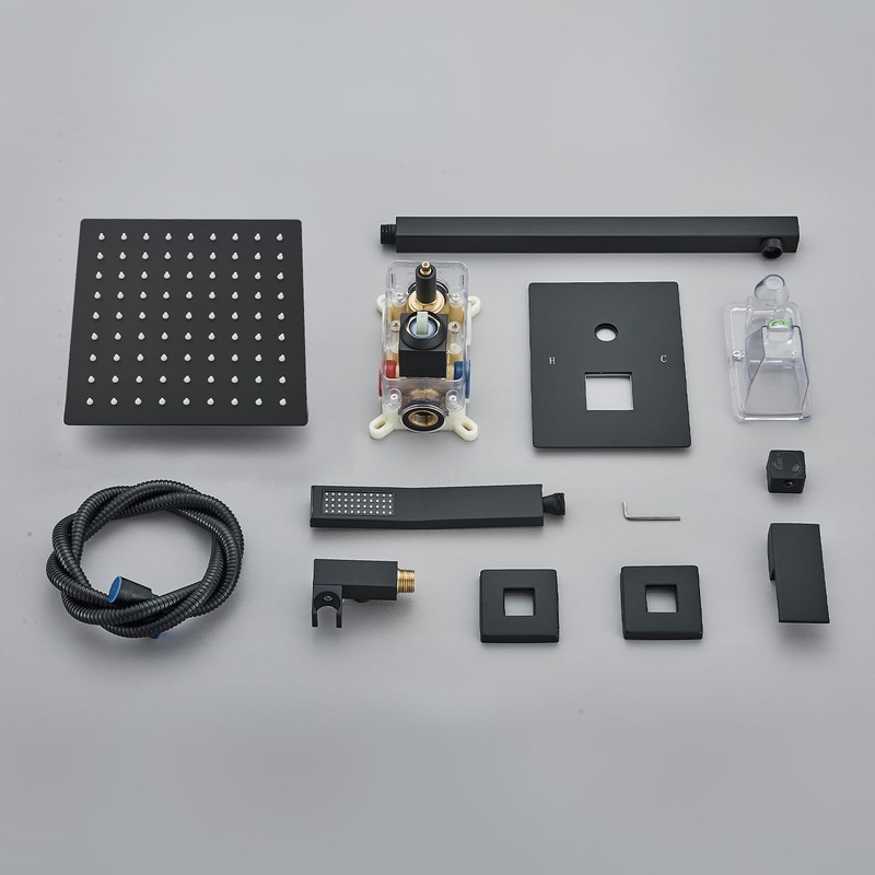 Ackwave Shower Faucet Matte Black Shower System with 8 Inches