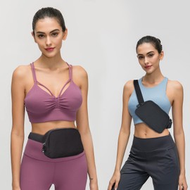 MELCOU Fanny Pack with Anti Theft for Women Men, Unisex Small Crossbody Belt Bag for Traveling Hiking Running Workout, Everywhere Waist Bag Pack with Adjustable Strap - Black