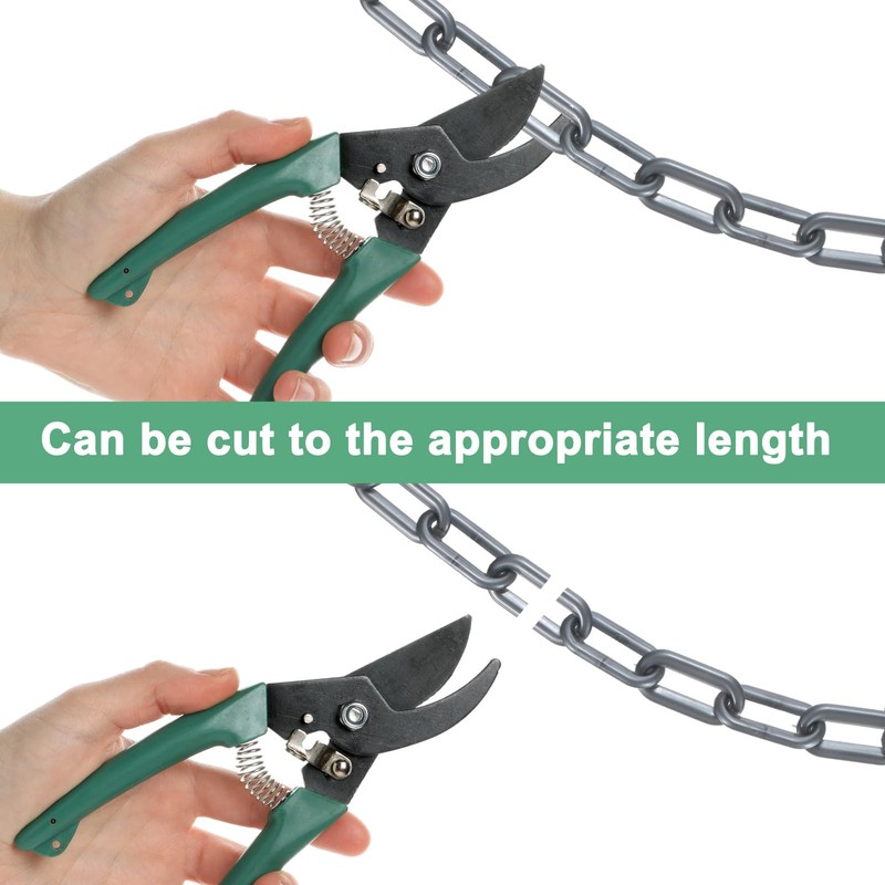 M METERXITY Plastic Barriers Chain, 24Ft Length Gray Plastic Waterproof