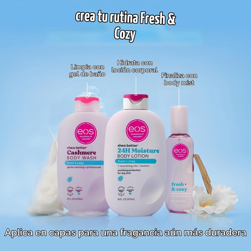 eos Essentials Bundle - Gel de baño, niebla corporal, loción