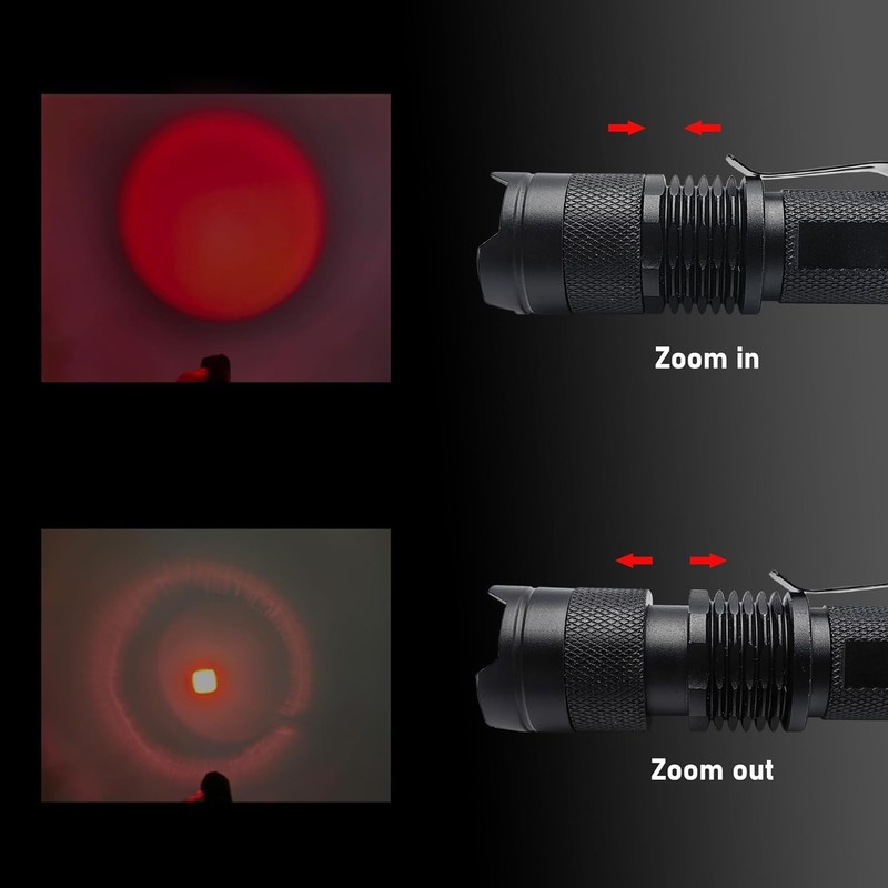 XINFEIBEI Mini Red Flashlight, Low-Lumen Compact Red Light Flashlight Portable