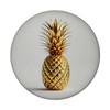 Golden Pineapple on White Background Magnet Round with Bottle Opener