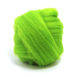 CyberloxShop 50g Dyed Merino Wool Top Roving Chartreuse Green Dreads 64's for Felting Spinning