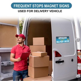 Miss Kiss Delivery Magnetic Signs for Vehicles, Delivery Driver Magnet for Car, Delivery Reflective Flex Delivery Car Magnet, Weather-Resistant, 11.8 x 8.1 Inch (White-Black 2 Pack)