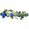 JCGY Crystal Metal Barrette Sprig of Leaves and Flower Barrette