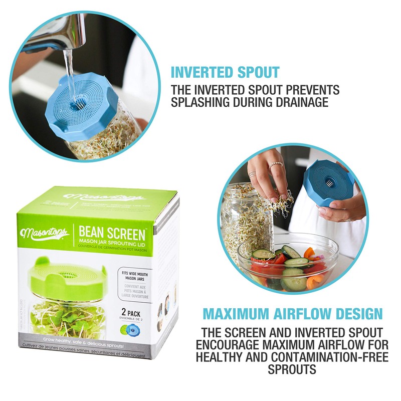 Masontops Bean Screen Sprouts Growing Kit - Sprouting Lids &
