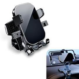 MLY 1 PC 360 Degree Rotation Dashboard Car Phone Holder, Silicon Clamp Car Phone Mount, Clip on Dashboard Cell Phone Holder, Compatible with 4-7 Inch Smartphone (Black)