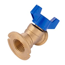 EFIELD (Pack of 10) Valve 1/4-Turn Sillcock Hose Bibb with Flange 1/2 Inch Female Threaded Inlet x 3/4 Inch. MHT Outlet