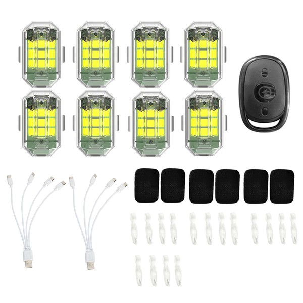 Mini Strobe Lights, USB Rechargeable 7 Colors LED Road Flares