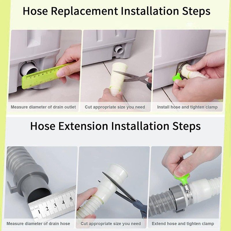 Doublelife 3.2 ft Washing Machine Drain Hose Extension Kit, PP