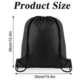 TUPARKA 5 Pcs Black Drawstring Backpack Bags Sports Cinch Sack String Backpack Storage Bags for Gym Traveling