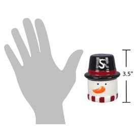 The Bridge Collection Winter Snowman Salt and Pepper Shaker Set - 2 Piece Set - Snowmen With Top Hats Christmas Kitchen Items - Fun Salt and Pepper Shakers for Home Decor