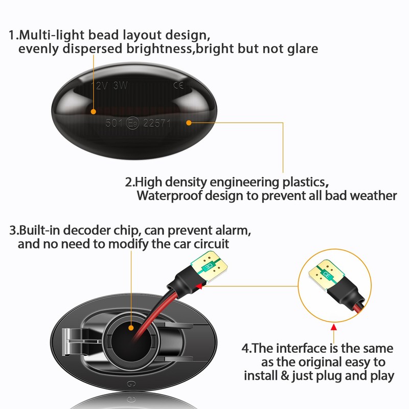 TECTICO Side Indicator Side Marker Light Indicator Light Indicator Compatible