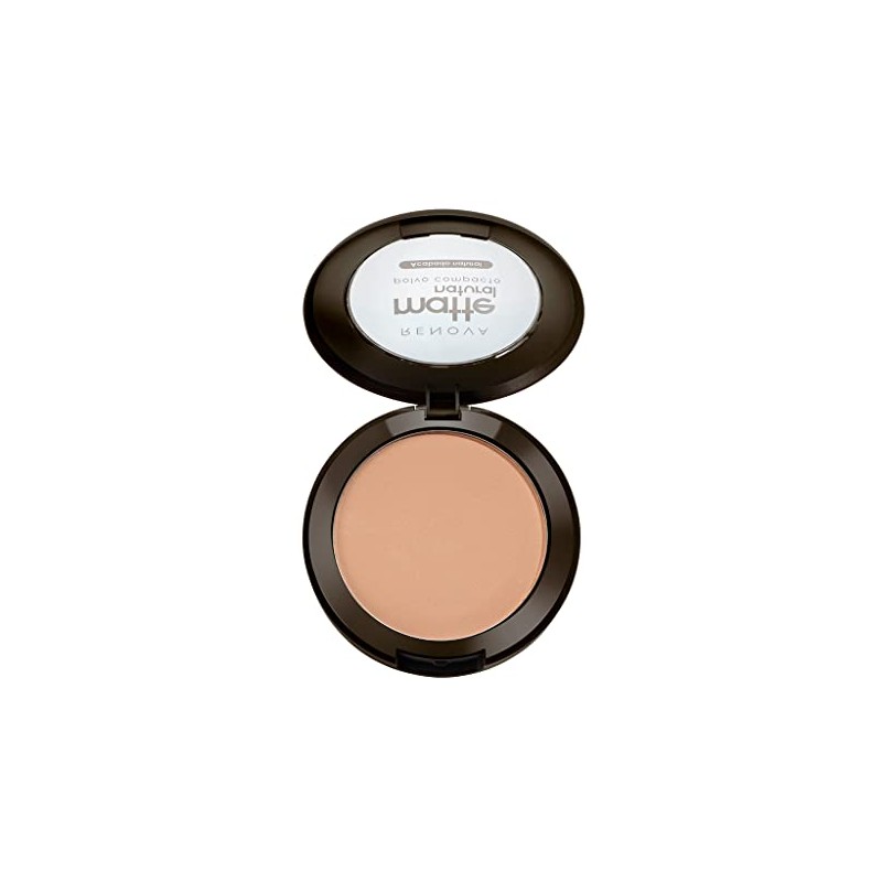 Renova Polvo Compacto Matte Natural, color Beige Miel, 10.5 g