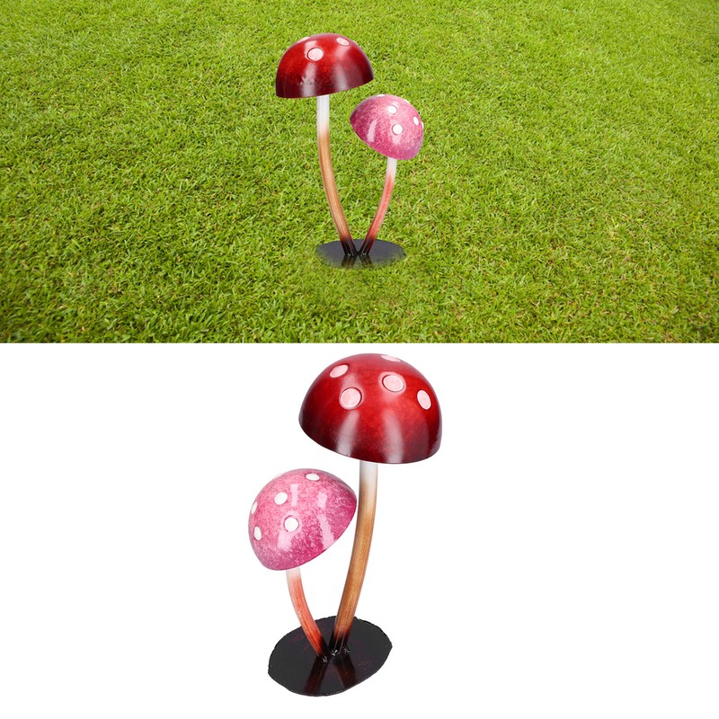 Iron Mushroom Ornament Waterproof Courtyard Balcony Decoration for Gardening Outdoor