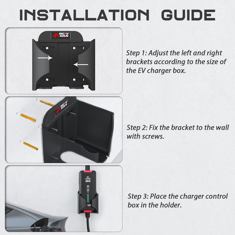 MCEVKELN EV Charger Box Holder, J1772 Holder Cable Organizer |