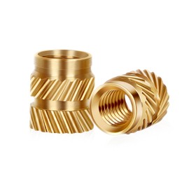 M5 x 10mm L x 7mm OD Threaded Inserts, 30 PCS Metric Knurled Insert Nuts, Premium Brass Heat Seat Inserts for 3D Printing Components