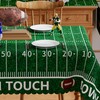 Siilues Football Tablecloth Rectangle 60X104 Inch, Washable Green Grass Touch