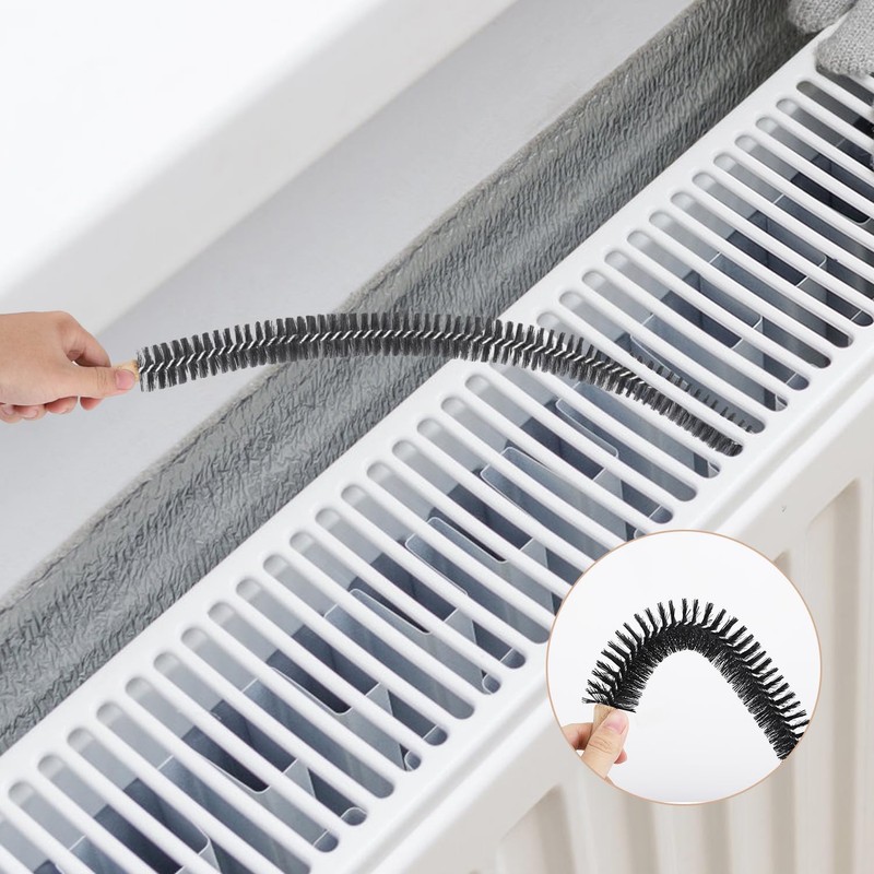 Radiator Cleaning Brush, Flexible Wood Handle Radiator Duster Brush Long