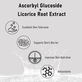 MAYKER Ascorbyl Glucoside & Licorice Root Extract for Skin, Water Soluble Glabridin Rich Blend 0.7 oz, For Cosmetic Formulation, DIY Facial Serum