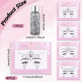 Faszinierende Gesichts-Strasssteine - Vielseitiges Glitzer Gesicht & Gesichtstattoo Kit für Festivals und besondere Anlässe