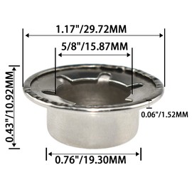 MARRTEUM 2 Piece Spring Steel Push on Pushnut Cap Stud 5/8 Inch Axle Pushnut Fastener with Zinc Mech Finish for Rolling Bins, Lawn Wagons and Hand Trucks